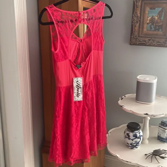 Cute Red Lace Dress Size Small - Picture 2 of 5